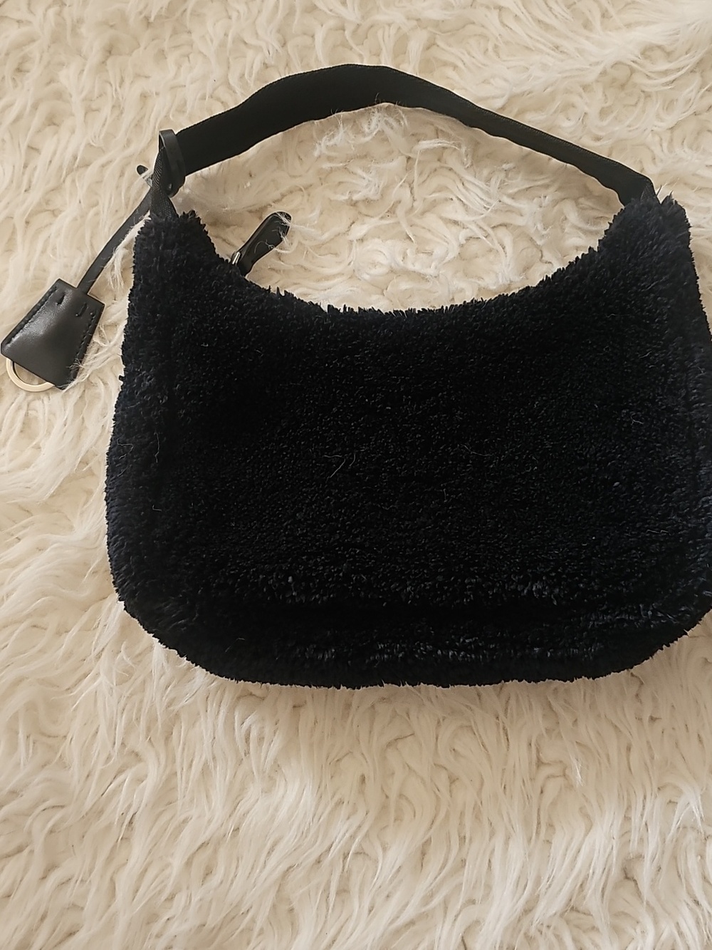Prada Re-edition 2000 Black Terry Shoulder/Handbag with White Logo - Picture 5 of 9